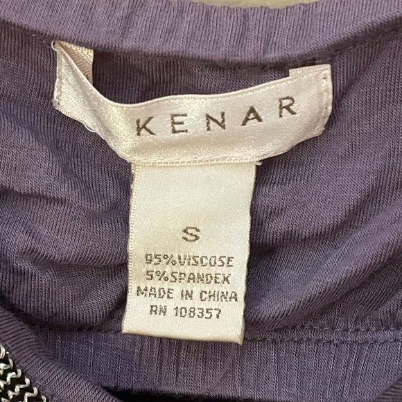 Purple tank with bra & beaded sequins & buttons - Picture 2 of 3